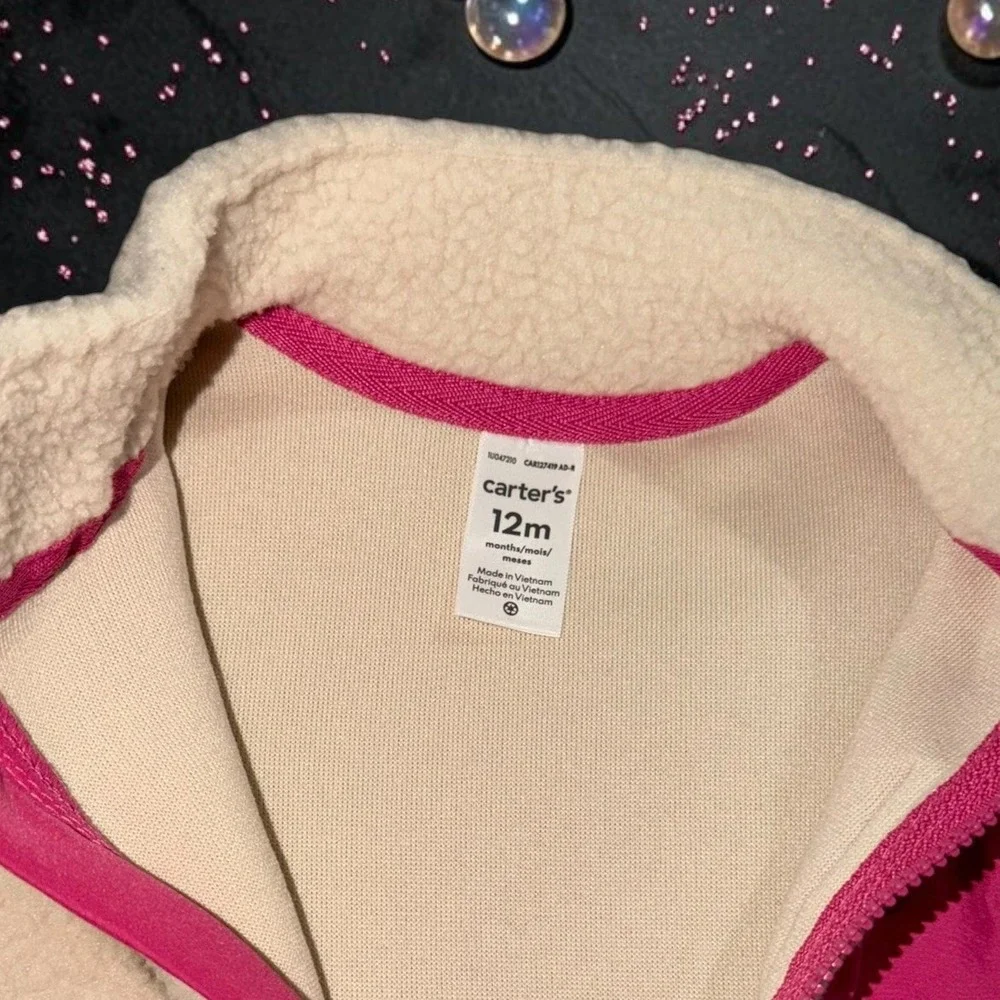 Carter's - Baby Girls Sherpa Fleece Jumpsuit - Size 12M - *NWT*